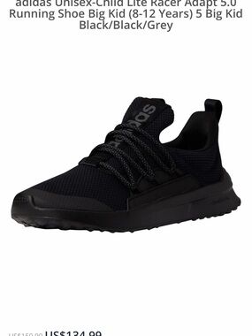 Adidas Kids’s Cloudfoam Lite Racer Adapt - Black